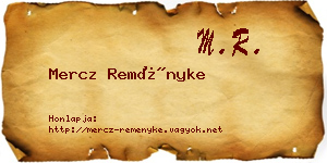 Mercz Reményke névjegykártya